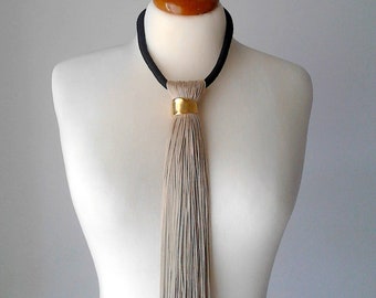 Fringe necklace long Tassel necklace boho jewelry tie necklace gold tassel necklace gold multi tassel unique necklace prom jewelry long