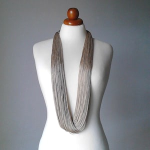 Multi strand necklace long statement necklace fiber necklace silk necklace long multi strand necklace silk jewelry contemporary necklace