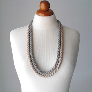 Chunky Cotton Rope Necklace: Contemporary Nautical Jewelry, Custom Length