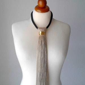 Fringe necklace long Tassel necklace boho jewelry tie necklace gold tassel necklace gold multi tassel unique necklace prom jewelry long image 1