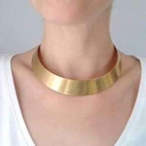 Brass gold choker,tribal choker,ethnic choker,African choker,bib collar necklace,statement choker neck cuff choker,large,wide,thick,metallic