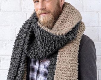 Men knit scarf mens wool scarf knit scarf for men gift for him unisex scarf alpaca scarf hand knit scarf mens oversized scarf