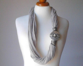 Long necklace silver Statement necklace chunky necklace statement silver statement necklace scarf jewelry fabric necklace scarf necklace