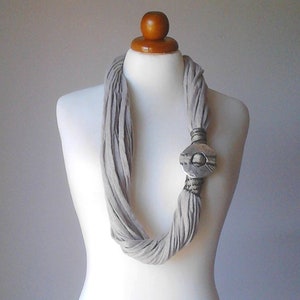 Long necklace silver Statement necklace chunky necklace statement silver statement necklace scarf jewelry fabric necklace scarf necklace