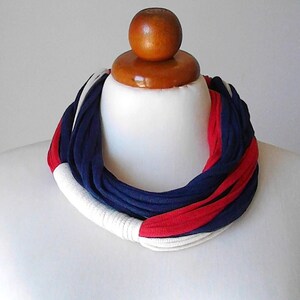 Bib necklace 4th of July 4th american flag patriotic jewelry independence day USA flag red white and blue necklace blue red white jewelry image 2