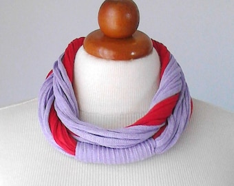 Red lilac necklace cotton necklace summer necklace textile necklace sensitive skin necklace comfortable necklace everyday necklace bright