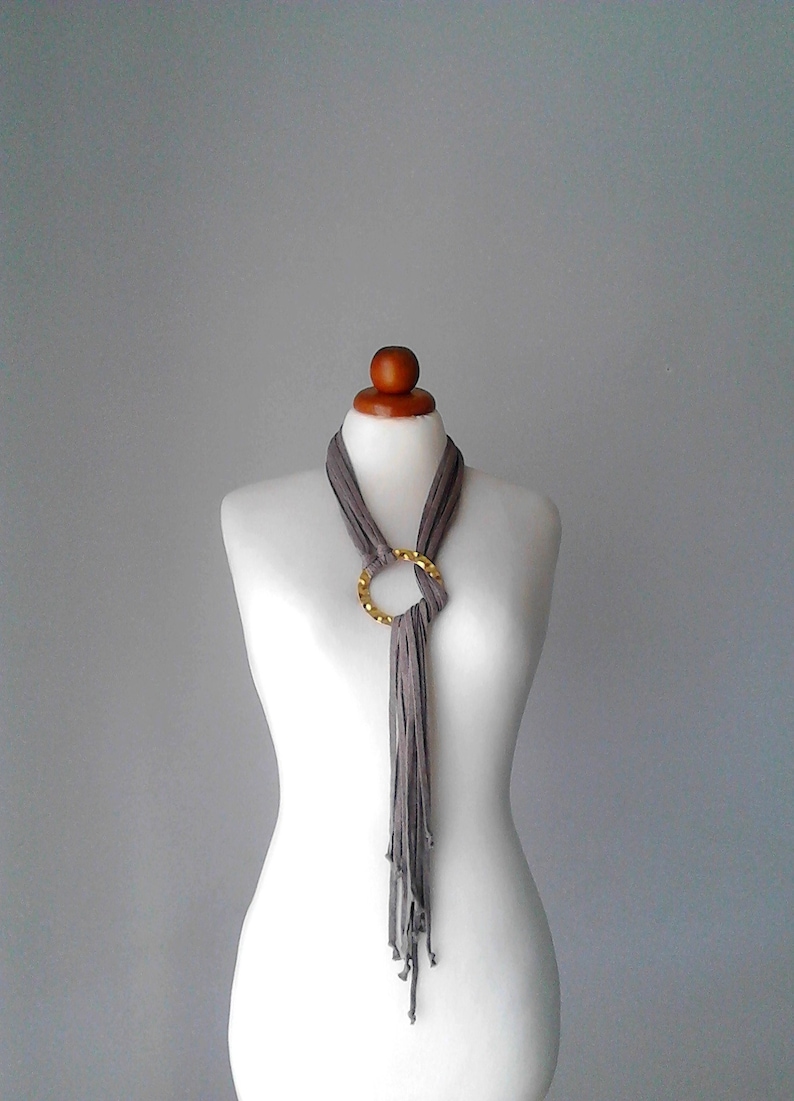 Long Necklace Gold Circle Necklace Long Pendant Necklace Gold Etsy