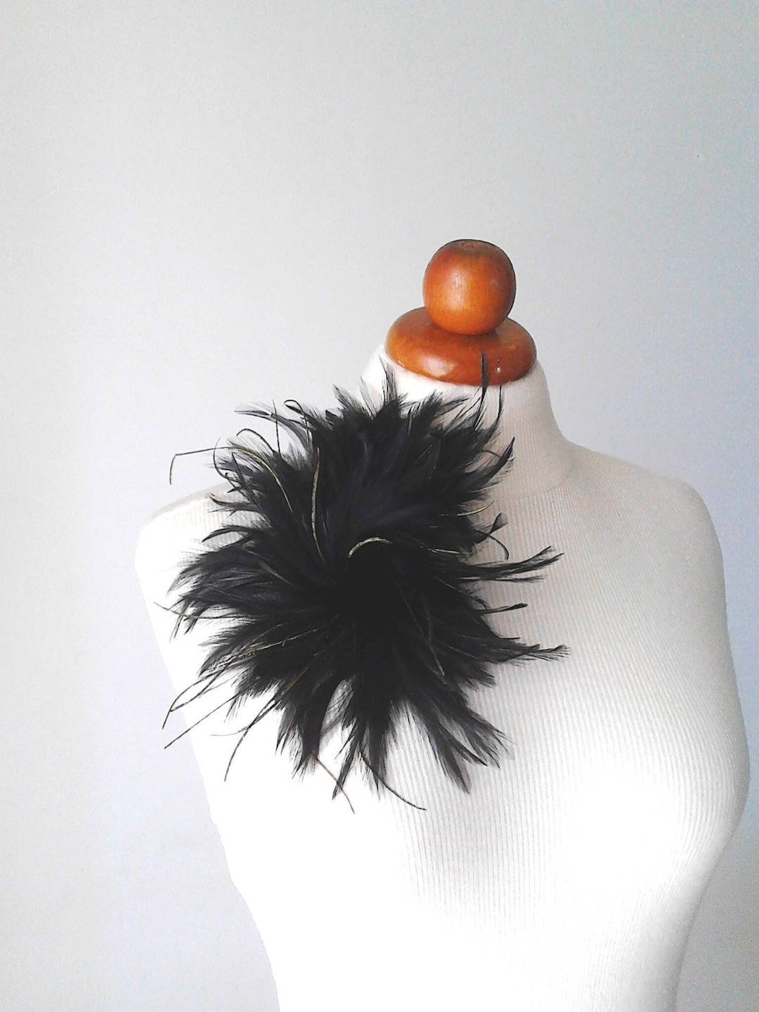 Extra Large Brooch Feathers Pin Black Feathers Brooch Stylish Brooch