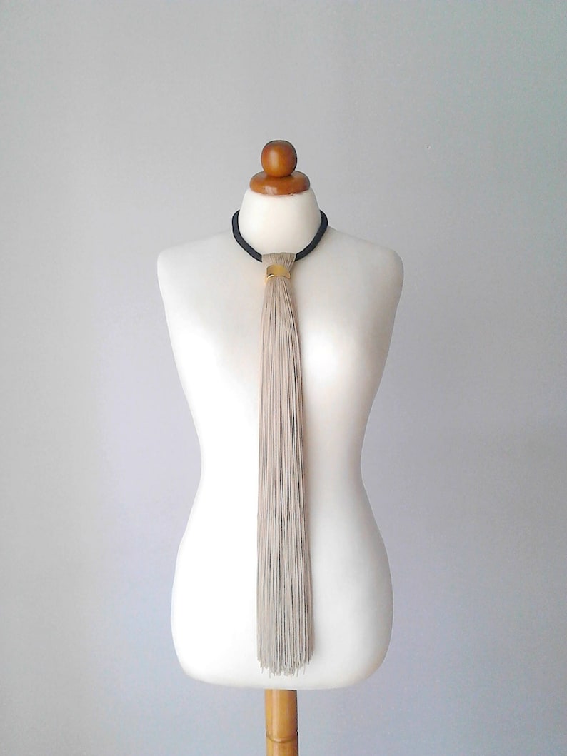 Fringe necklace long Tassel necklace boho jewelry tie necklace gold tassel necklace gold multi tassel unique necklace prom jewelry long image 4