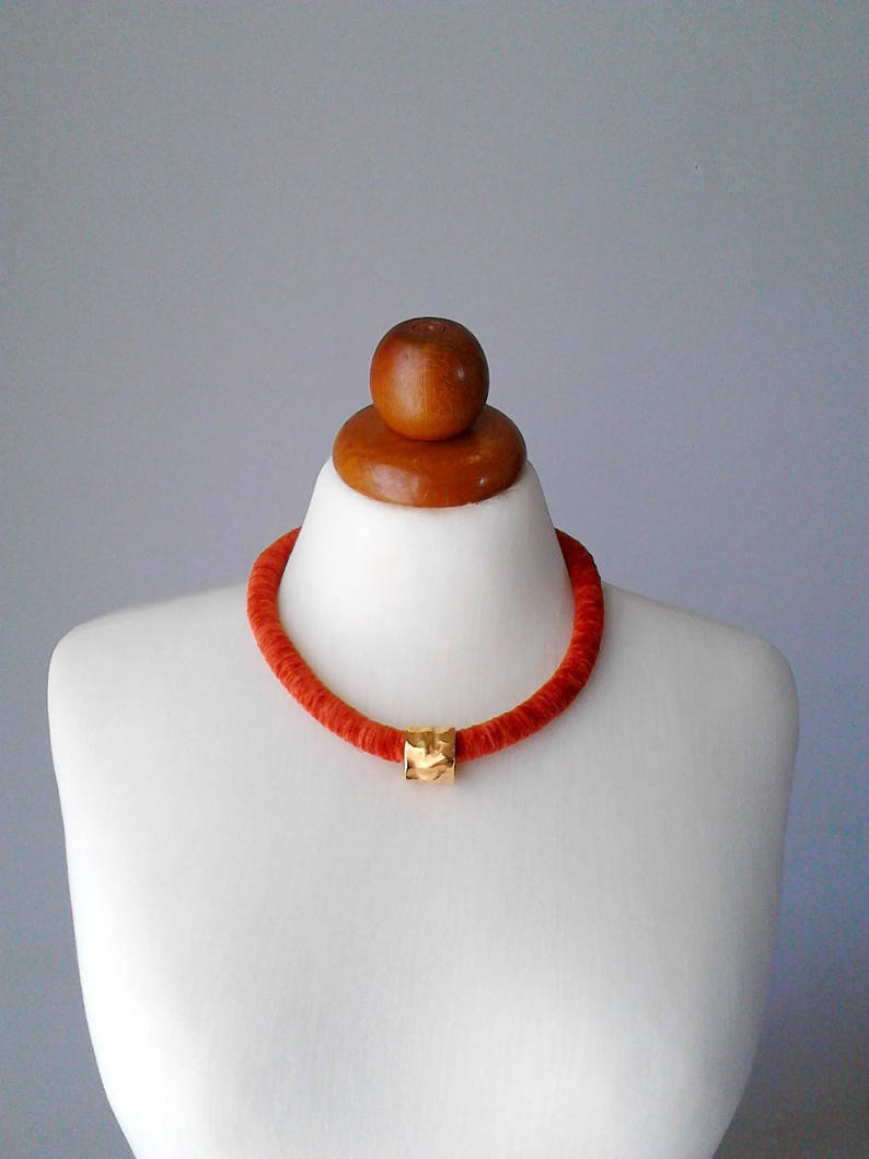 Ring necklace rope necklace rope statement necklace rope jewelry circle necklace gold ring necklace chic necklace thick necklace gift women