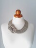 Statement necklace for women. Bib necklace with rope and knot in nautical style. Trendy necklaces for stylish women. Contemporary jewelry. 