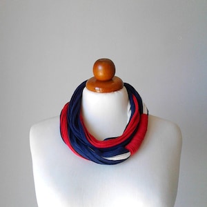 Bib necklace 4th of July 4th american flag patriotic jewelry independence day USA flag red white and blue necklace blue red white jewelry image 3