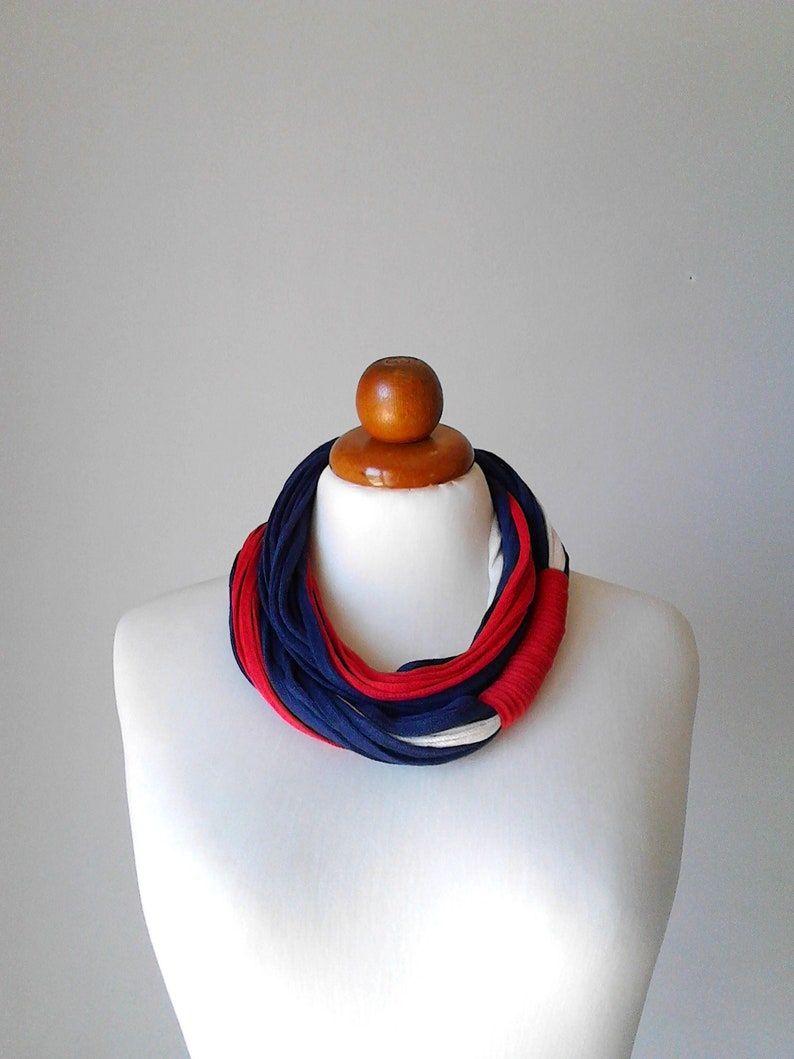Bib necklace 4th of July 4th american flag patriotic jewelry independence day USA flag red white and blue necklace blue red white jewelry image 3
