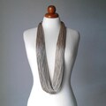 Long Silk Multi Strand Necklace: Statement Fiber Jewelry, Handmade in Greece
