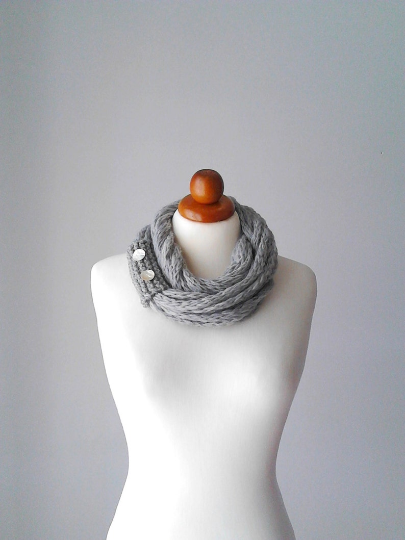 Crochet necklace Chunky scarf necklace Yarn necklace Wool Etsy
