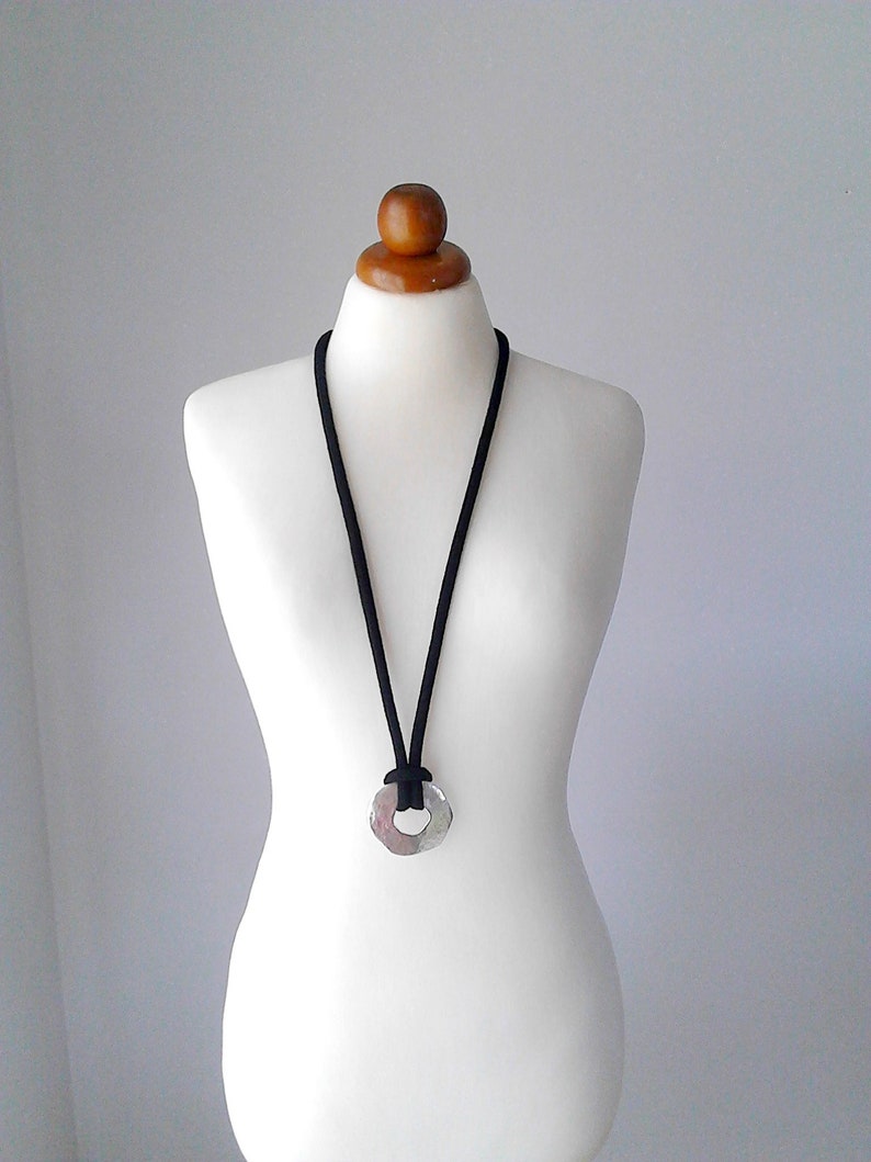 Long necklace gold circle necklace long pendant necklace gold Etsy