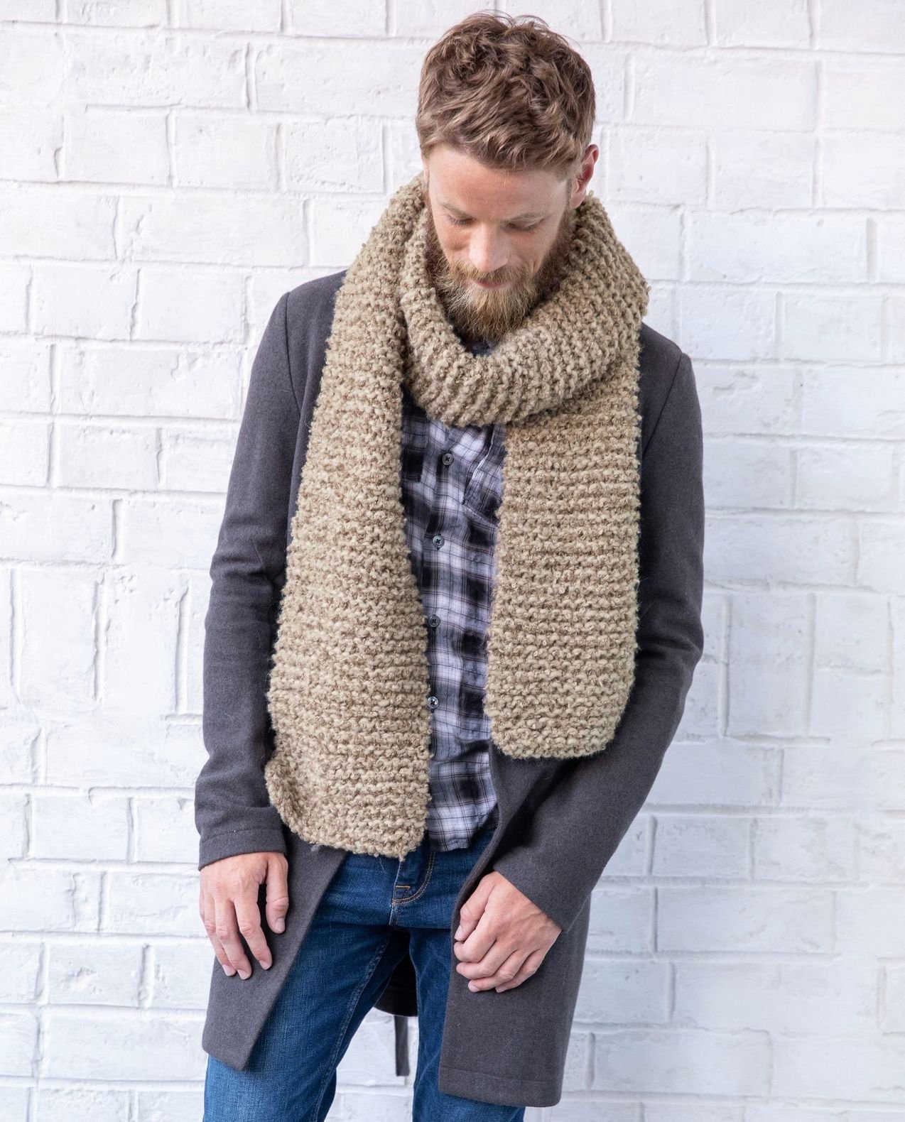Scarf mens scarf wool scarf alpaca scarf for men scarf knit Etsy