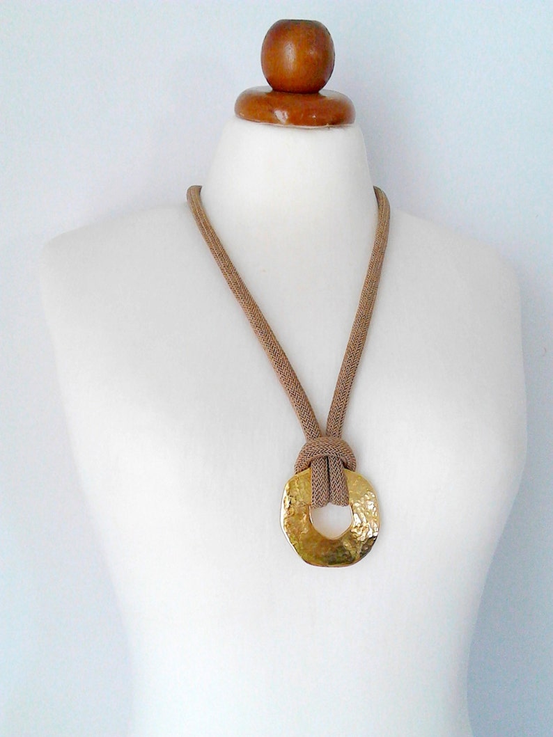 Long necklace gold circle necklace long pendant necklace gold Etsy