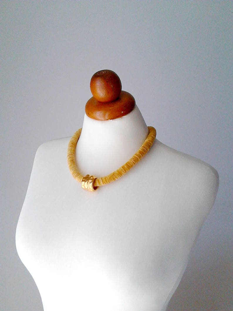 Ring necklace rope necklace rope statement necklace rope jewelry circle necklace gold ring necklace chic necklace thick necklace gift women