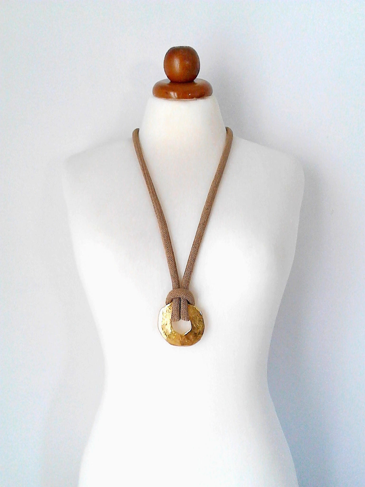 Long necklace gold circle necklace long pendant necklace gold Etsy