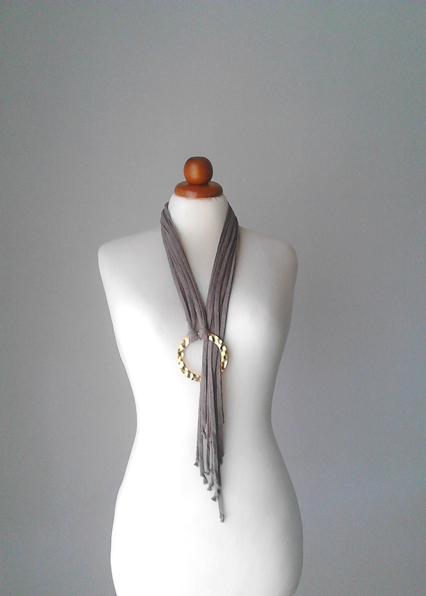 Long Necklace Gold Circle Necklace Long Pendant Necklace Gold Etsy