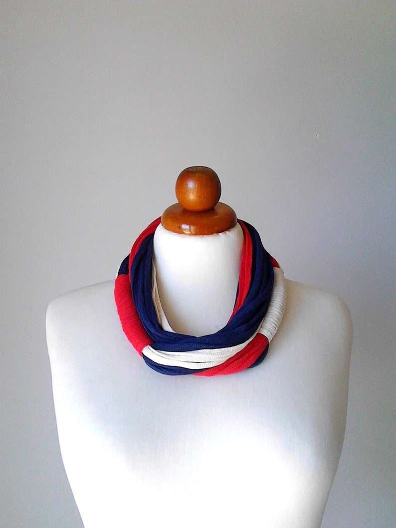 Bib necklace 4th of July 4th american flag patriotic jewelry independence day USA flag red white and blue necklace blue red white jewelry image 6