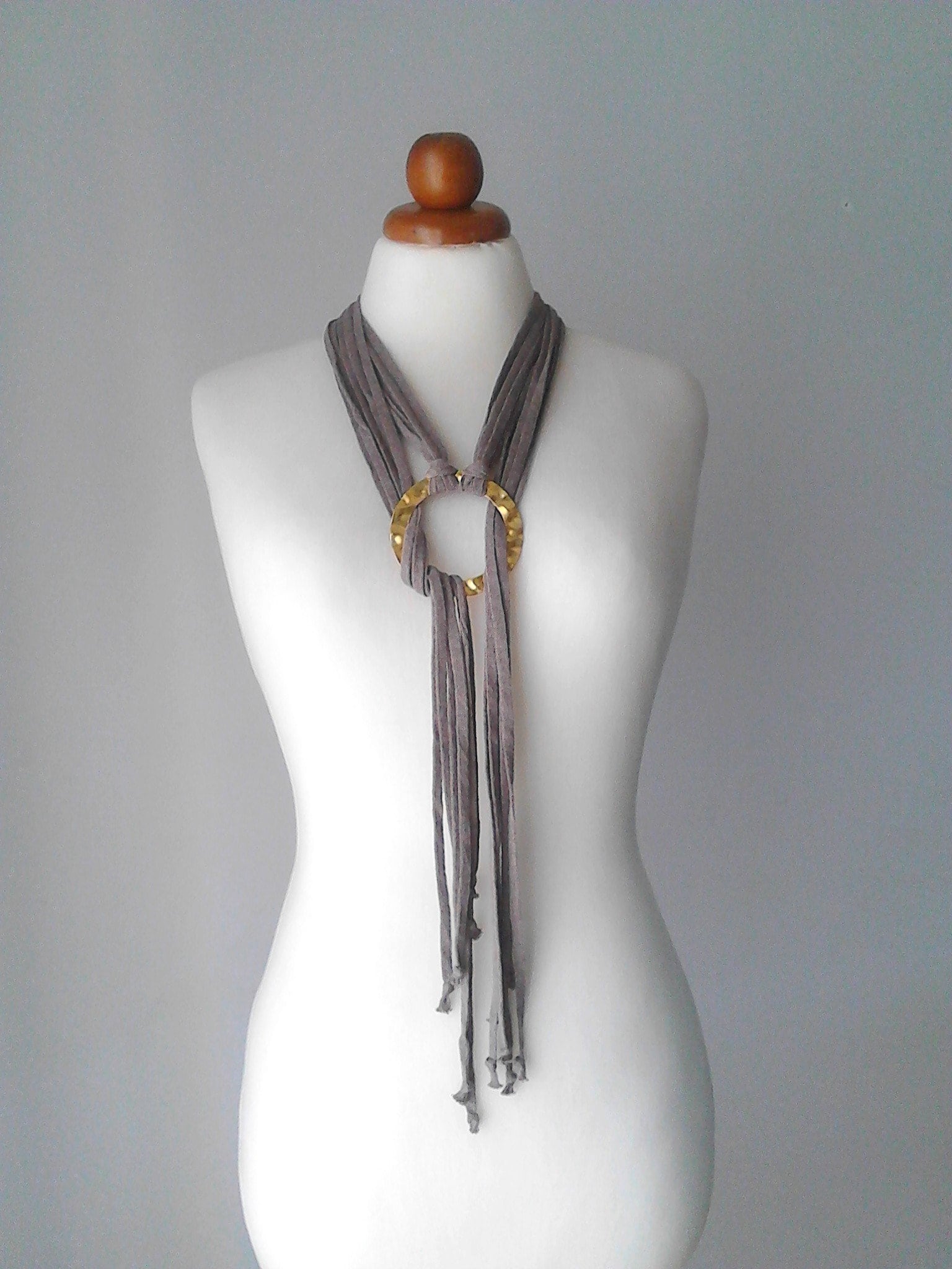 Long Necklace Gold Circle Necklace Long Pendant Necklace Gold Etsy