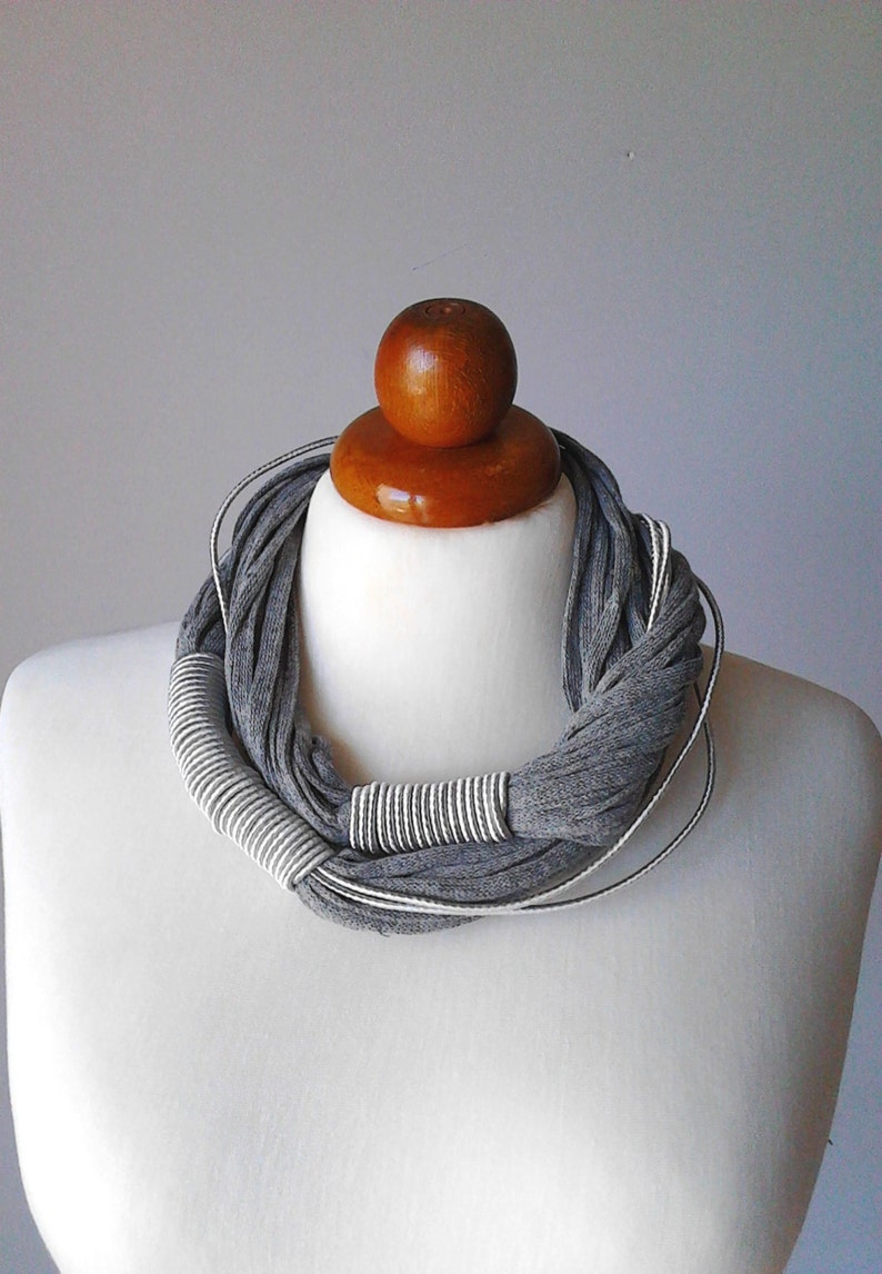 Statement Necklace Grey Jewelry Grey Necklace Chunky Necklace - Etsy