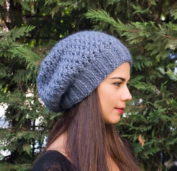 Sale Knit Beanie 2026 The Frena Thick Knit Cuffed Slouch Beanie Coal Headwear