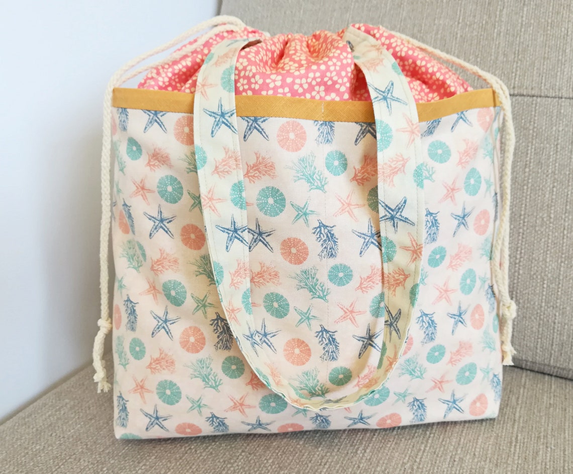 Handmade Knitting Bag drawstring bag crafting bag Etsy