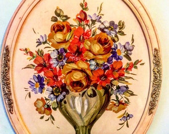 Vintage Shabby Floral Painting