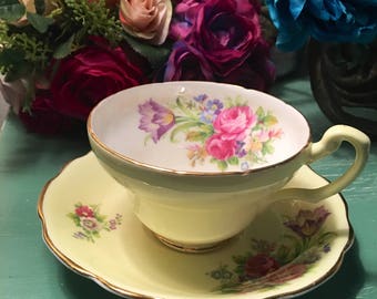 Beautiful Antique Yellow "Foley Tulips" Tea Cup