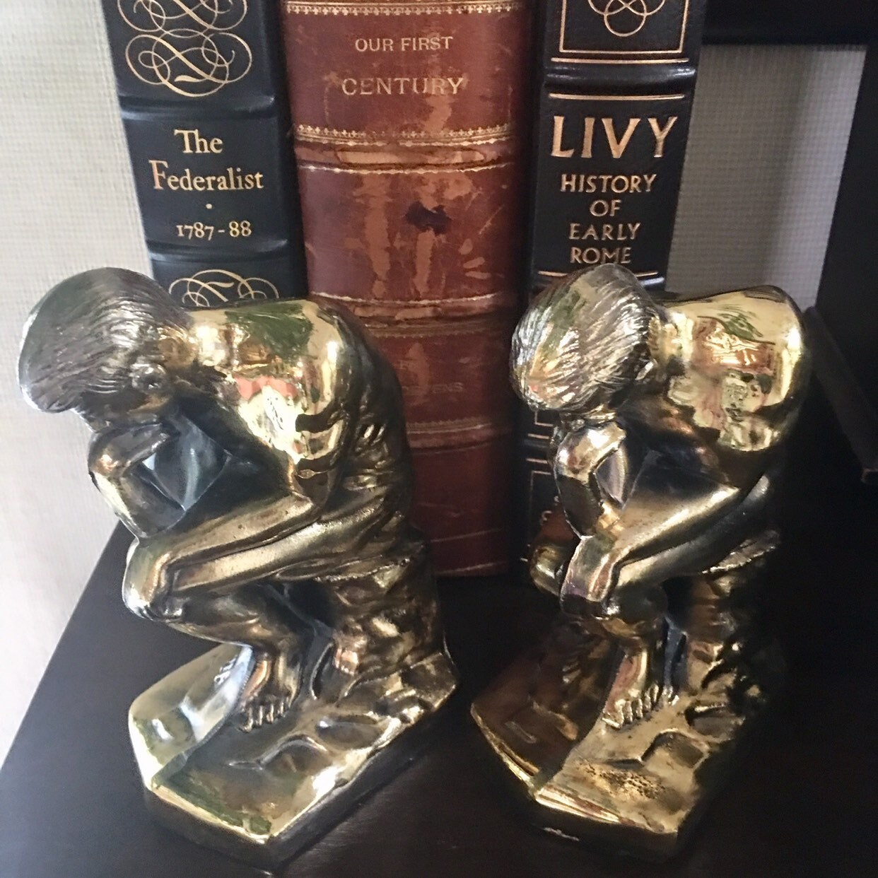 The Thinking Man Bookends Etsy