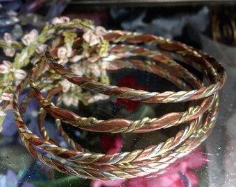 Beautiful Braided Bronze,Copper,Silver Bracelets Stackable Bracelets