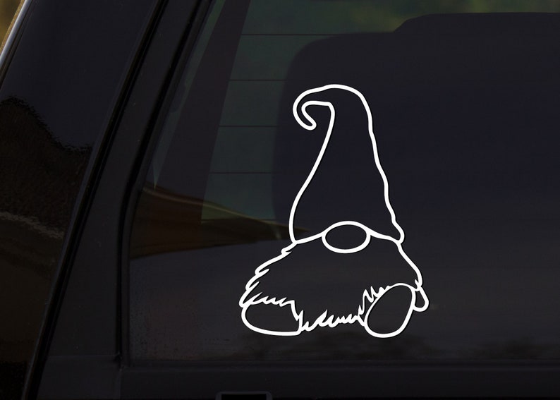 Gnome Decal / Gnomie / Garden Gnome Decal / Gnome / Car Decal Etsy