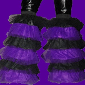 Zwart paarse tule laarshoes pluizige tutu beenwarmer laarshoes en tutu rok feestdans kerst halloween