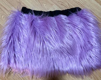 Disfraz de falda peluda y esponjosa morada para mujer, sexy, para fiesta de baile, club, festival, fiesta de piel, Navidad, Halloween, cibernético