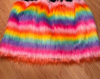 Disfraz de falda mullida y peluda con múltiples capas, elegante, sexy, para fiesta de baile, club, festival, rave de piel, para mujeres y niñas, para Navidad, noche de Halloween
