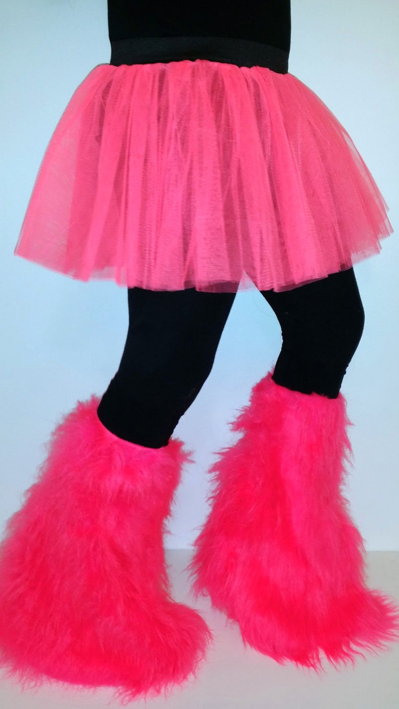Uv Neon Hot Pink Fluffy Legwarmer Boot Cover & Basic Tutu | Etsy