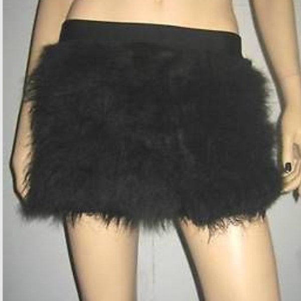 Jupe noire furry Fluffy costume d’Halloween Dance Clubwear