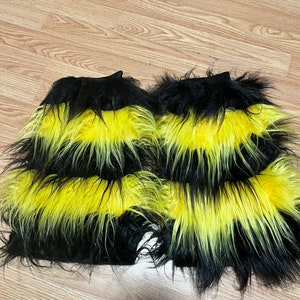 YELLO PAOTU FAUX FUR BOOTS Yellow Furry Lined Boots For Women With