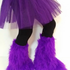 Lila flauschig Beinwärmer Boot Cover & grundlegende Tutu Rock Dance Party Clubwear Nacht