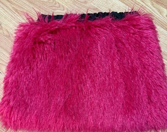 Falda peluda rosa y esponjosa para disfraz, elegante, sexy, para fiesta de baile, club, festival, rave de piel, para mujeres, niñas, noche de Navidad, Halloween, cibernético.