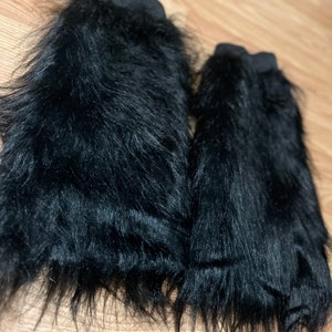 Black Furry Fluffy Legwarmer Boot Cover Christmas Halloween costume Dance Clubwear usa