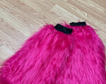 Pink Furry Fluffy Legwarmer Boot/Cover Rave Cyber costume Dance Christmas women Fuzzy Leg Warmer good quality Halloween Leg Warmer Holiday