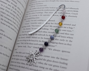 Handmade Silver Crystal Gemstone Beaded Bookmark