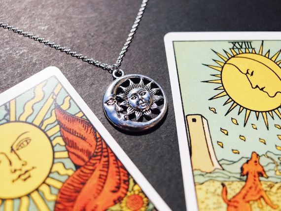 Sun and Moon Necklace, 90s Whimsigoth Style, Celestial