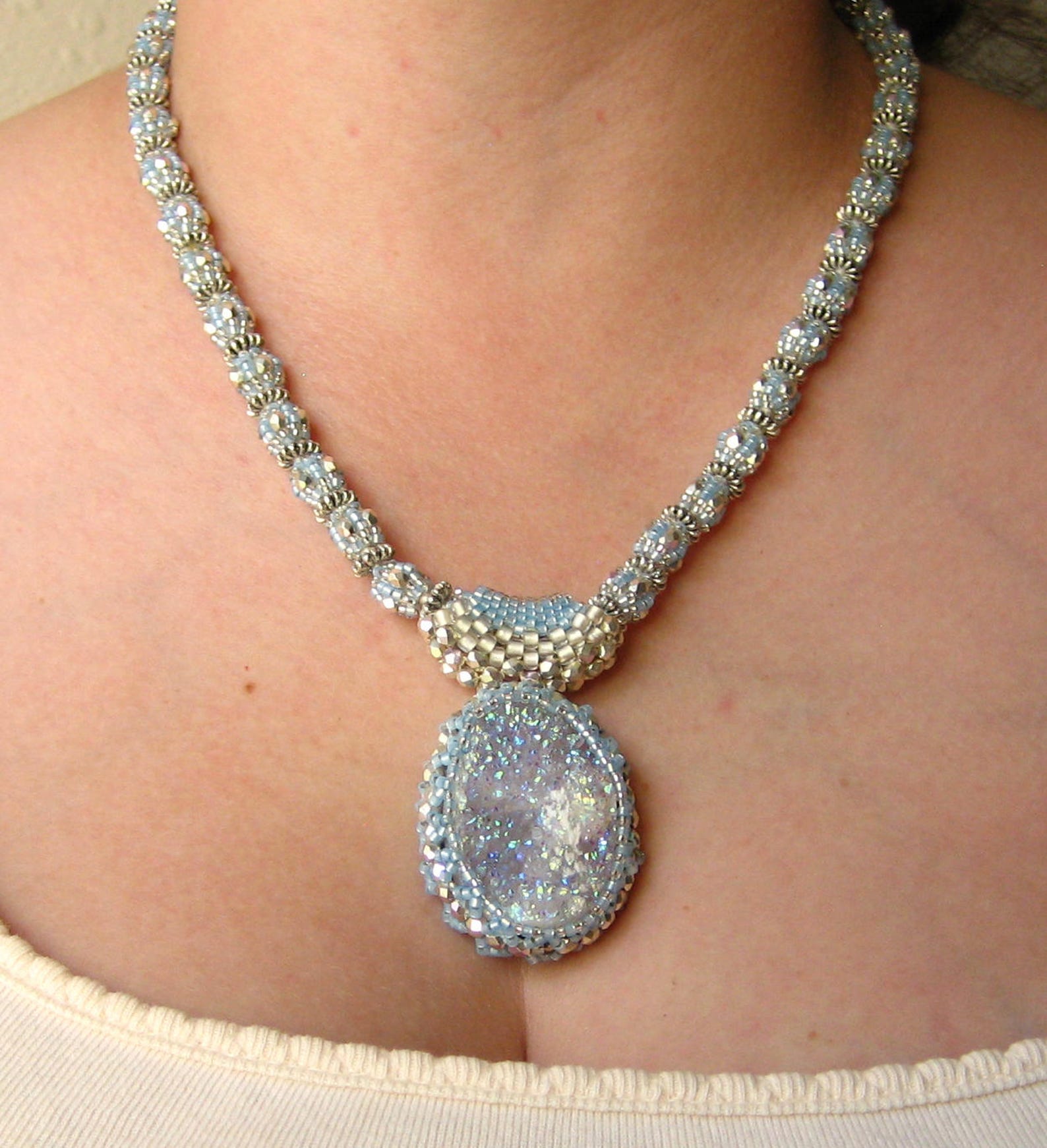 Sparkling Baby Blue Necklace Etsy