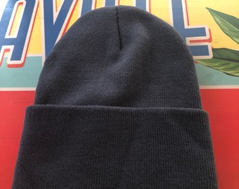 Plain Navy Blue Beanie
