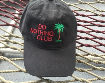 Do Nothing Club - Black Hat With Red Letters